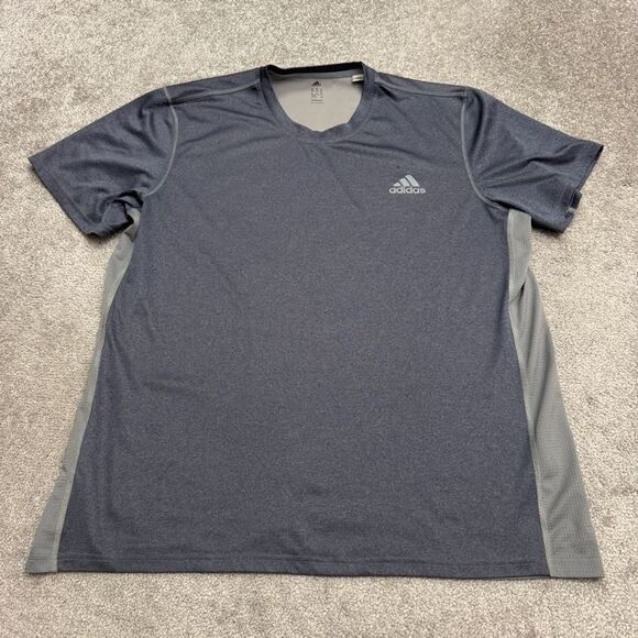 Adidas Climacool Active T-Shirt Men 2XL Gray short Sleeve Crew Neck Athletic Tee - Picture 1 of 14